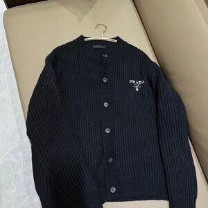 Prada Women's Black Button-Up Cardigan